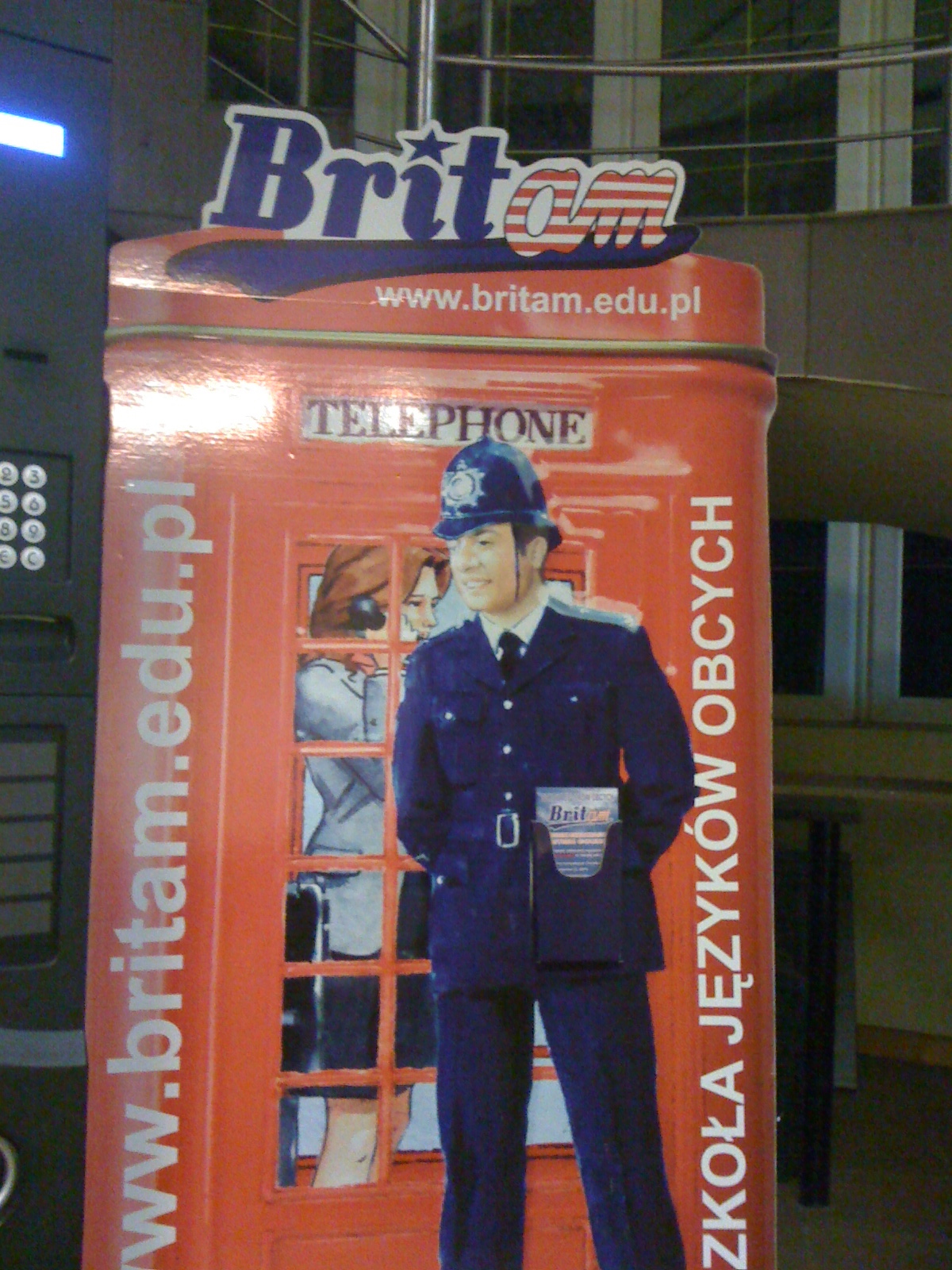 Life size British bobby figure in Britam language school