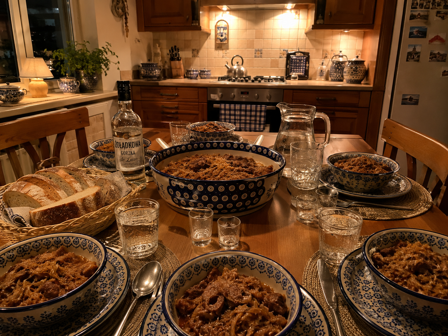 Traditional Polish winter dinner scene