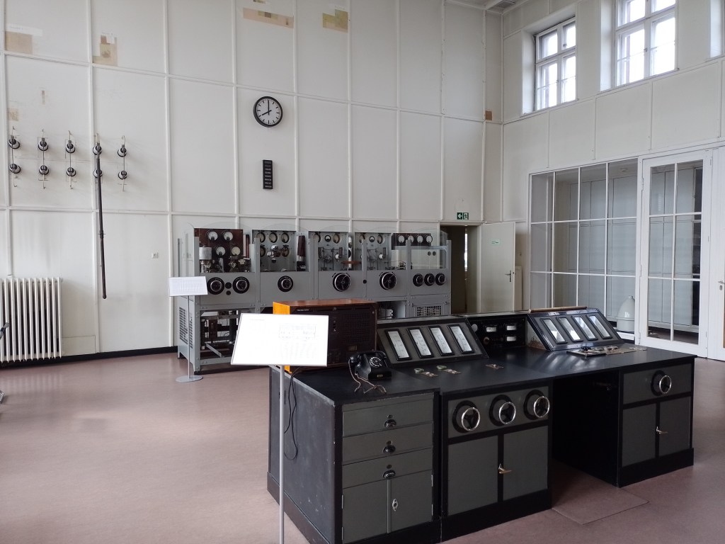 Interior of the transmission room with electrical equipment.