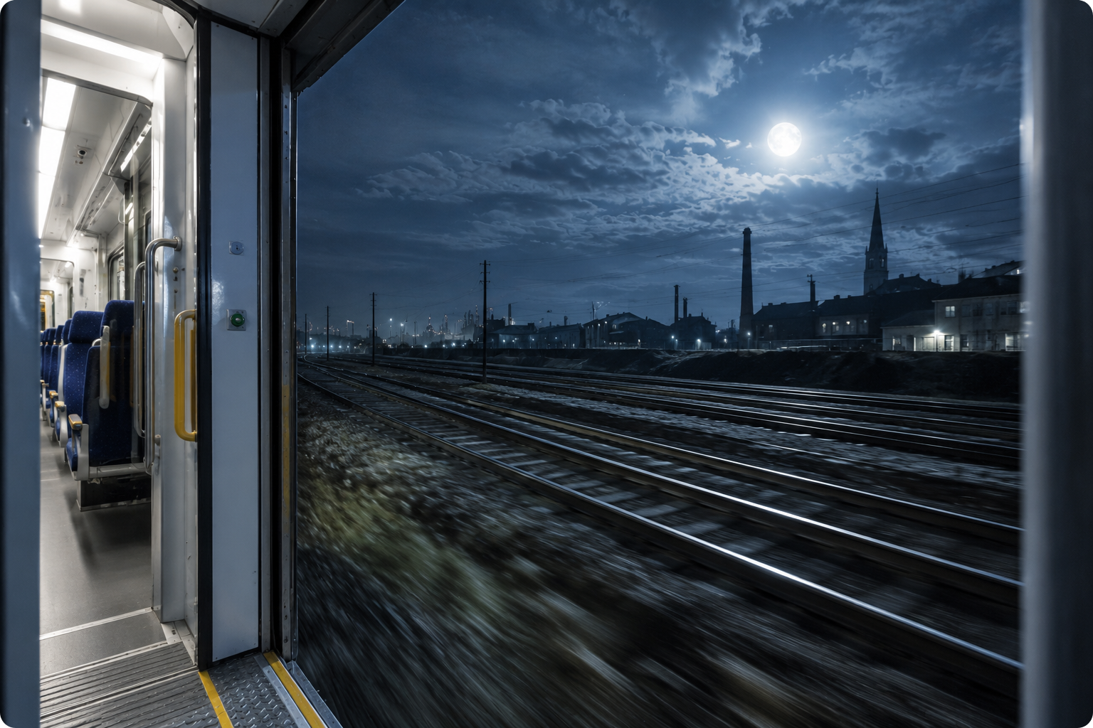 Night Train Tracks Sketch